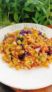 Make Five color bacon fried rice step 14