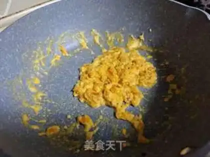 Make Salted egg and yellow fried rice step 1