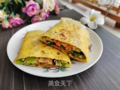 Make Egg and vegetable burrito step 9