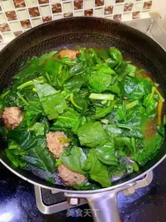 Make Spinach meatball soup step 8