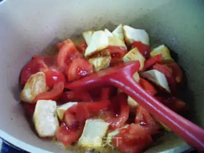 Make Tomato fried tofu step 4