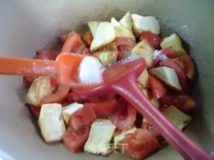 Make Tomato fried tofu step 7
