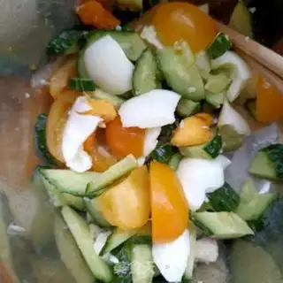 Make Cucumber tomato boiled eggs step 7