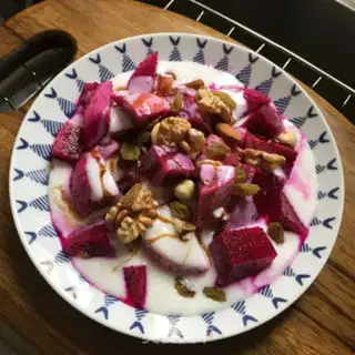 Make Red date cream, taron and yogurt step 7