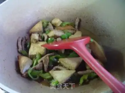 Make Skinny peppers fried tofu step 11