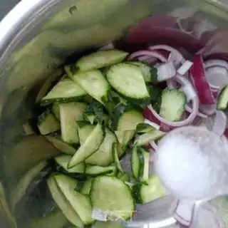 Make Cucumber onion abalone step 2