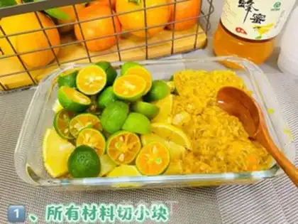 Make A cup of macaroni and lemon orange juice step 1