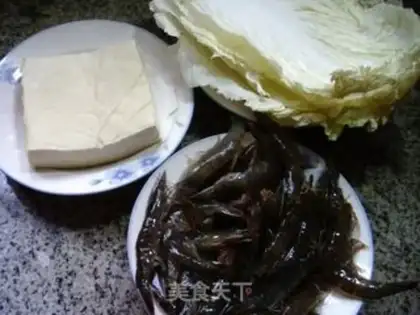 Make Big cabbage shrimp tofu step 0