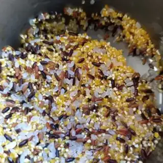 Make Three-colour rice porridge step 4