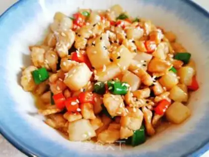 Make ♪ ♪ A pineapple chicken ♪ step 4