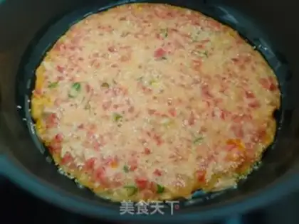 Make Tomato sausage eggcake step 4