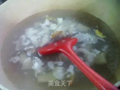 Make The green pepper is white and fried squid step 6