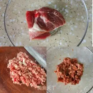 Make Meat and powdered rice step 1