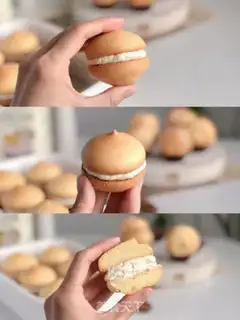 Make Half a circle cake from Shirakawa air step 8