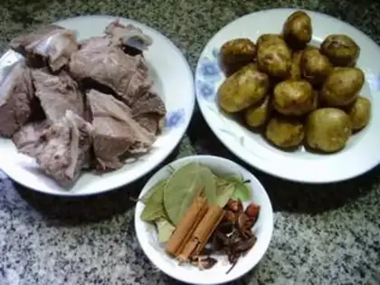 Make Potato burn ribs step 0