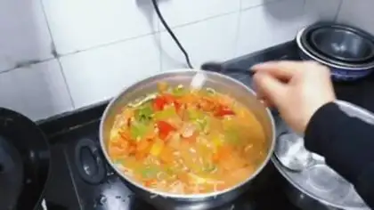 Make Chicken piece of potato noodles step 8