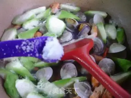 Make Shrimp clams, elastic silk melon soup step 7