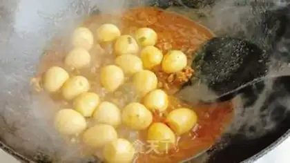 Make Meat sauce quail eggs step 19