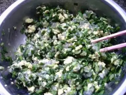 Make Eggs and crayfish dumplings step 13