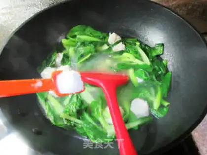 Make Shrimp-flavored sausage-cooked fan step 6
