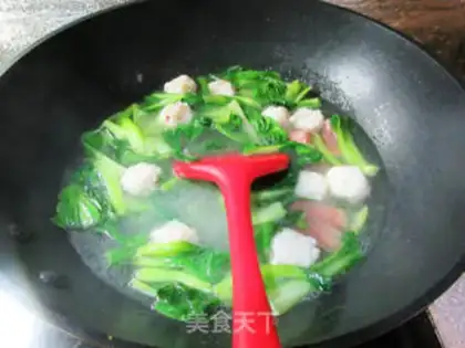 Make Shrimp-flavored sausage-cooked fan step 8