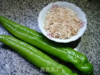 Make Shrimp-skinned green pepper step 0