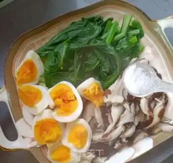 Make Cream mushrooms boiled eggs step 10