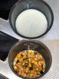 Make Pumpkin chicken-leg rice step 2