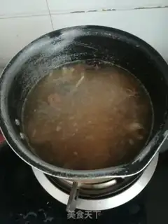 Make Chicken soup, mushrooms hanging step 5