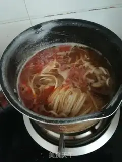Make Chicken soup, mushrooms hanging step 6