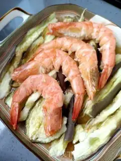 Make Garlic shrimp steam eggplant step 8