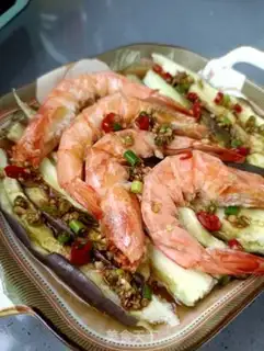 Make Garlic shrimp steam eggplant step 9