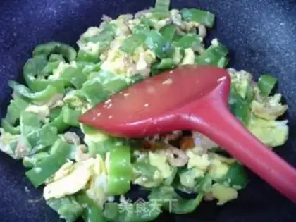 Make Rice eggs with green pepper step 8