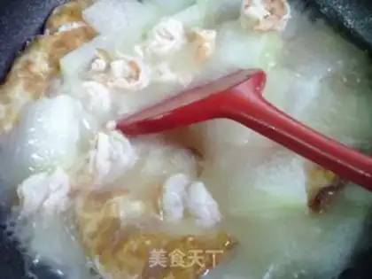 Make Shrimp fried eggs and melon soup step 10