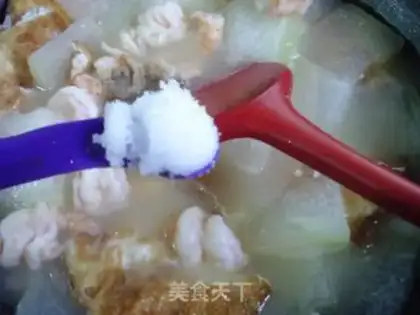 Make Shrimp fried eggs and melon soup step 15