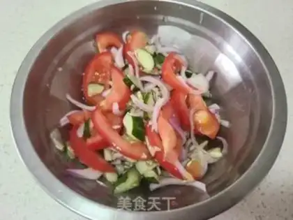 Make cucumber with tomato onions step 5