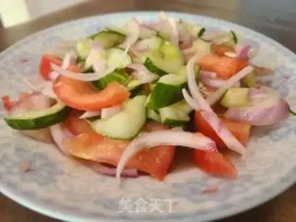 Make cucumber with tomato onions step 7