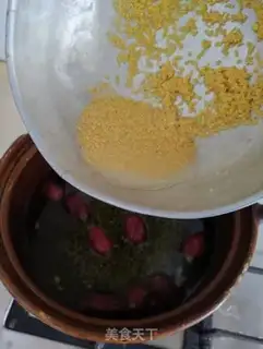 Make Green bean lilies, rice porridge step 5