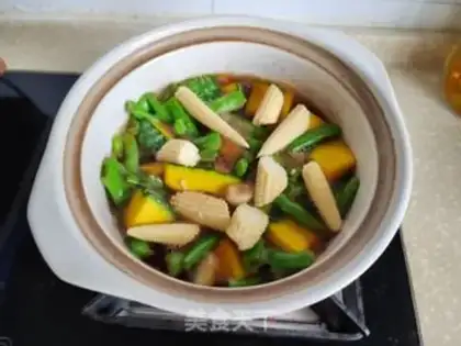 Make Garlic pumpkin four season beans step 5