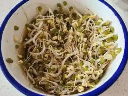 Make A green bean sprouts fan step 2