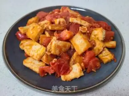 Make Tofu fried tomatoes step 3