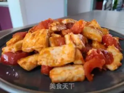 Make Tofu fried tomatoes step 4