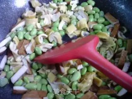 Make Scrambled goat tails and fried beans step 5