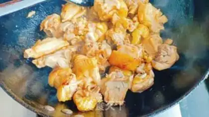 Make Chicken stew mushrooms step 3