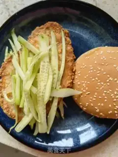 Make cucumber chicken steak burger step 6