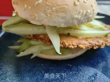 Make cucumber chicken steak burger step 8