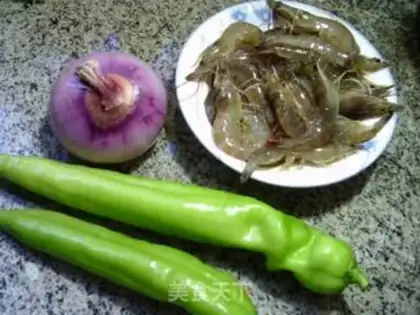 Make Onion pepper shrimp step 0