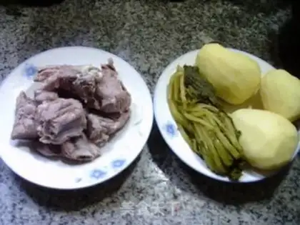 Make Pickles, potatoes, chops step 0