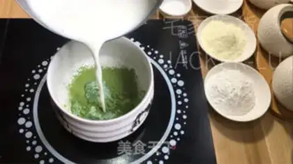 Make Tea and coconut milk balls step 1