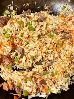 Make Beef egg fried rice step 4